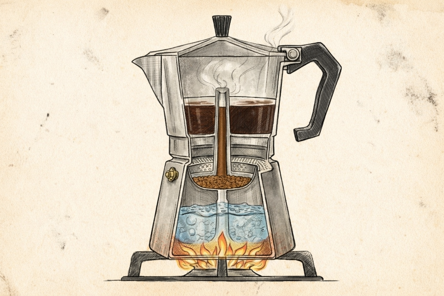 Moka pot design and components